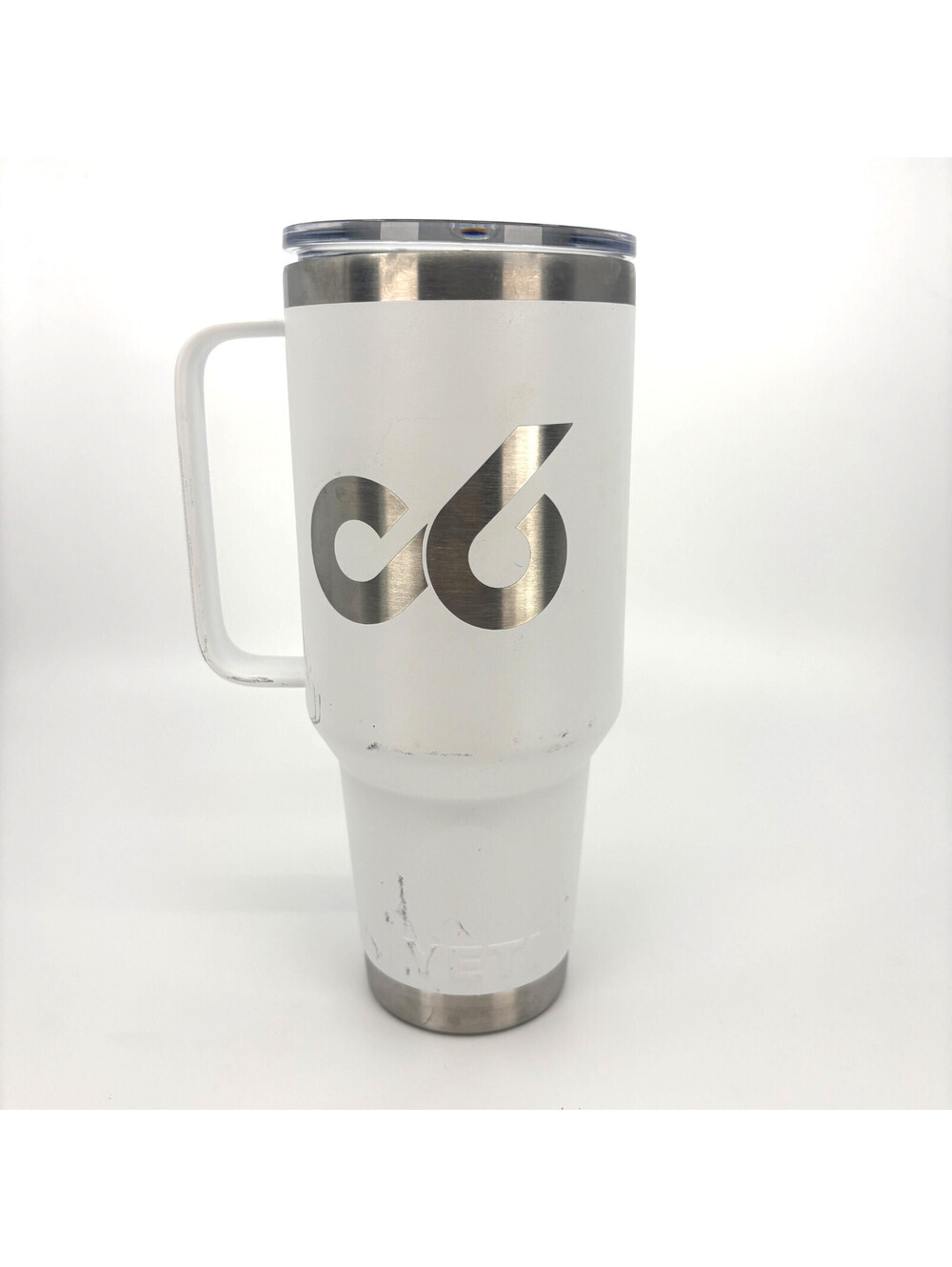 Yeti Rambler 42 Oz Straw Mug With Handle White C6 Logo No Straw